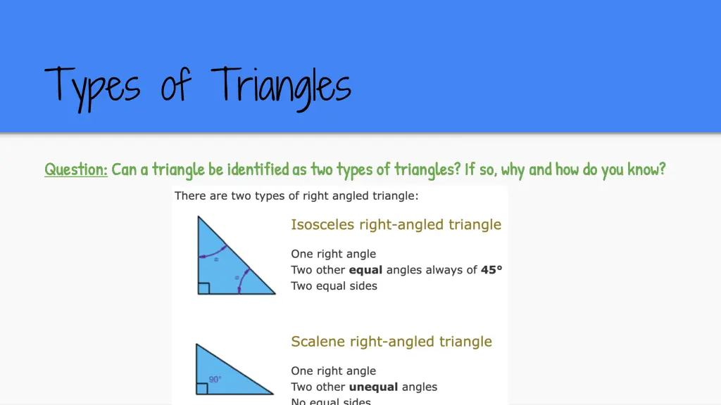 types of triangles