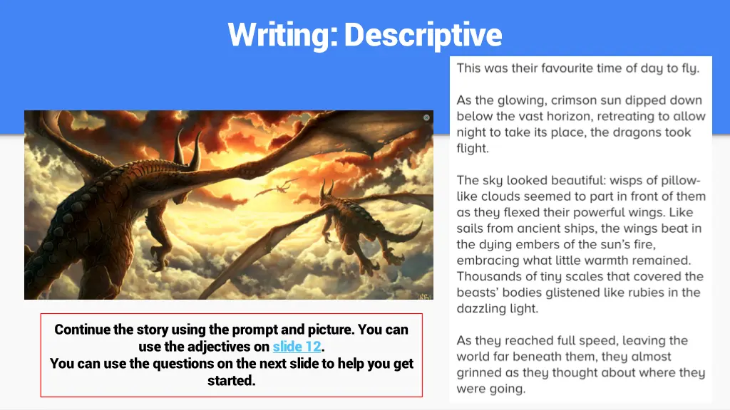 writing descriptive