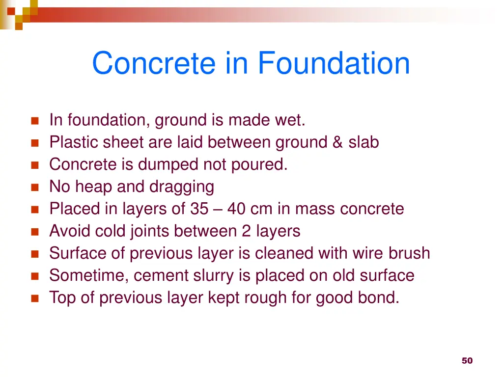 concrete in foundation