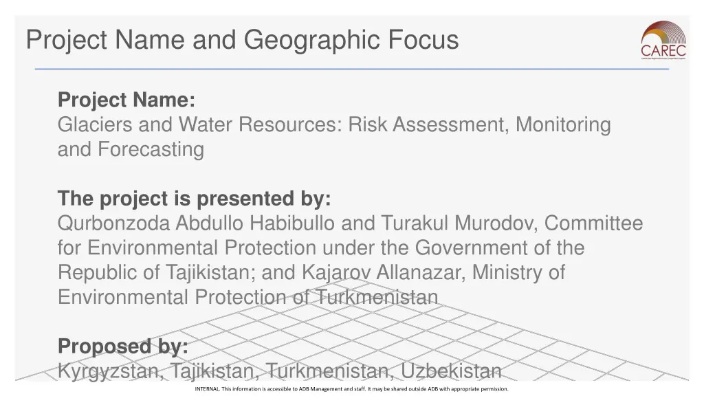 project name and geographic focus