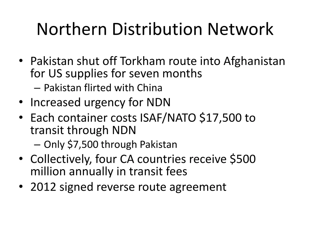 northern distribution network