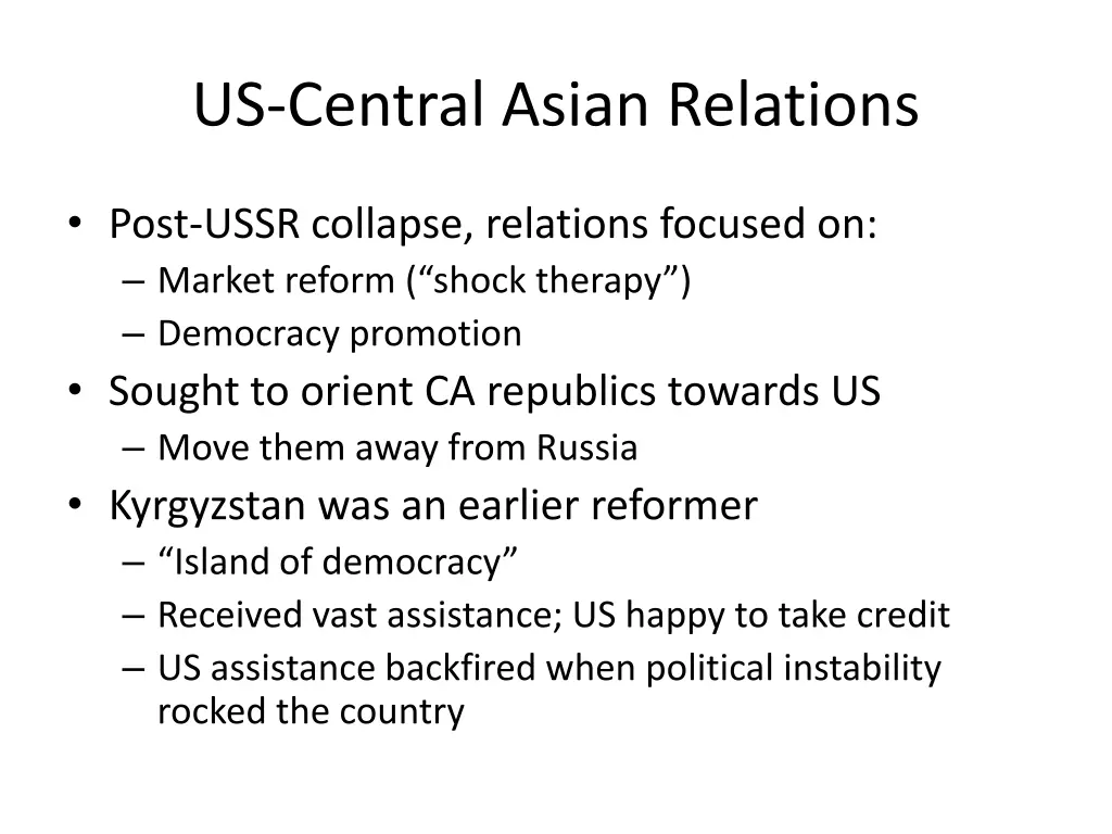 us central asian relations