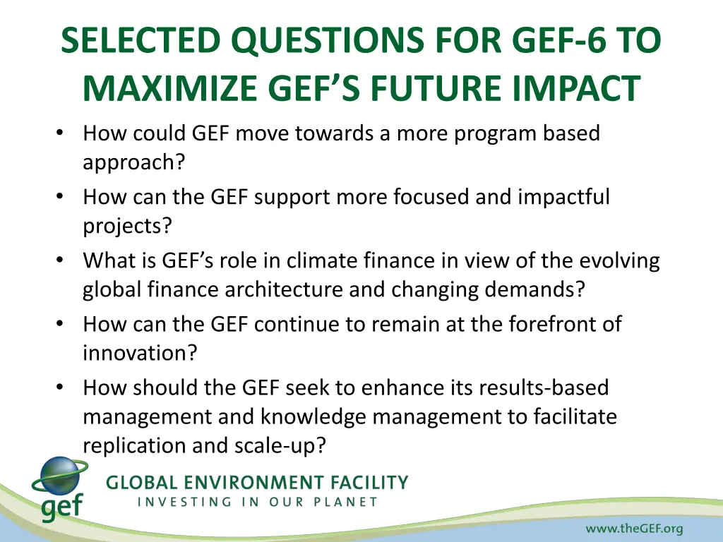 selected questions for gef 6 to maximize