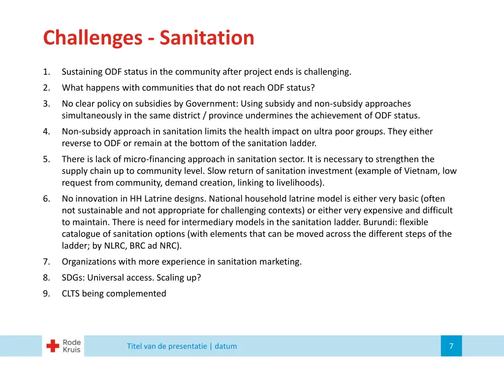 challenges sanitation