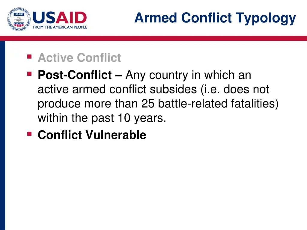 armed conflict typology 2