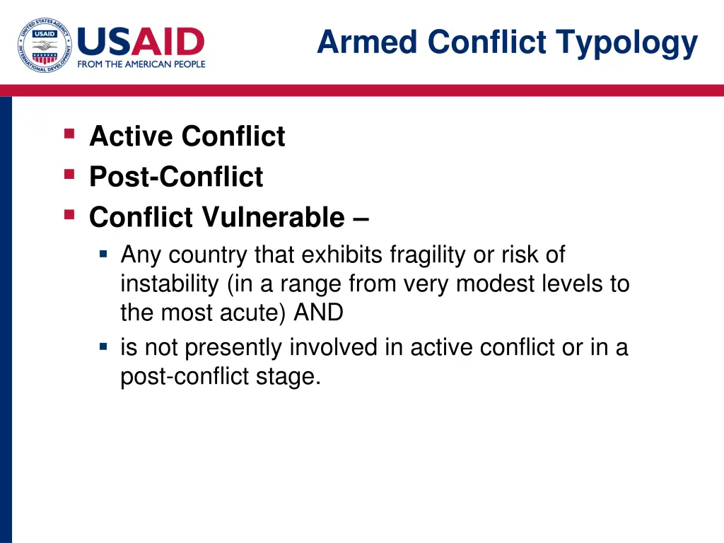 armed conflict typology 3