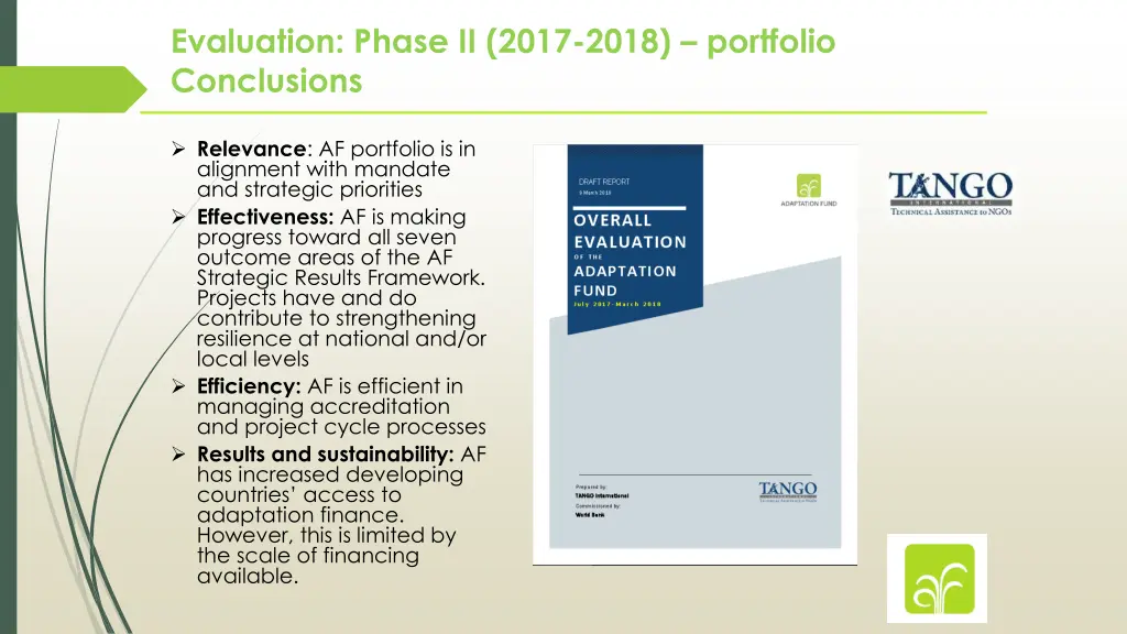 evaluation phase ii 2017 2018 portfolio