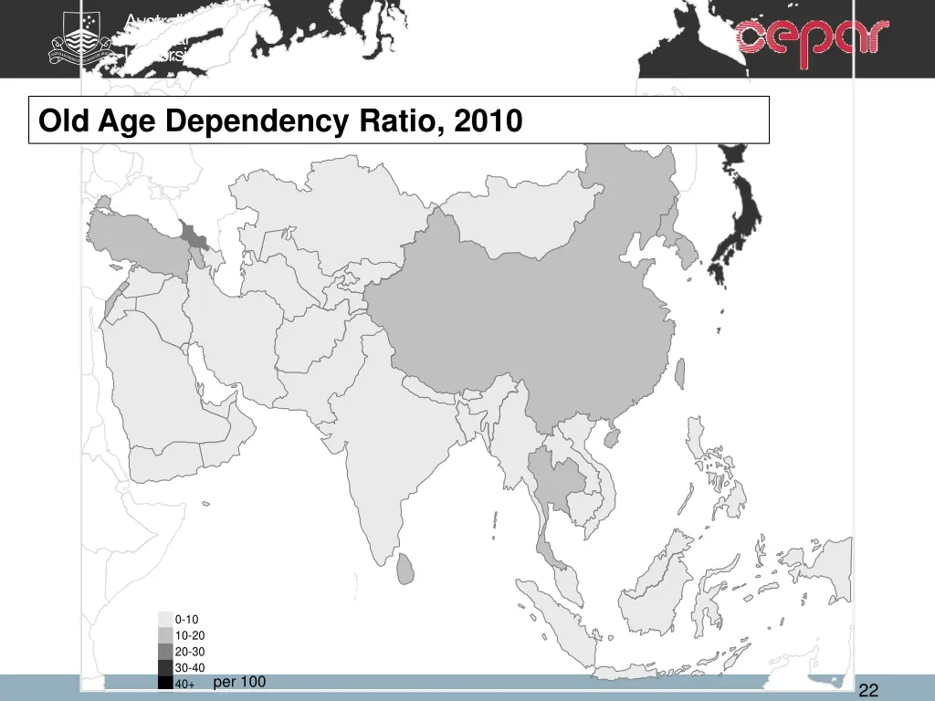 old age dependency ratio 2010