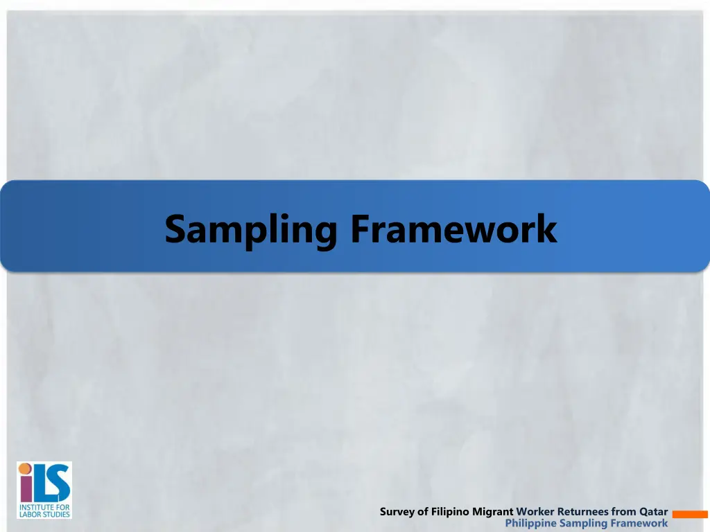 sampling framework