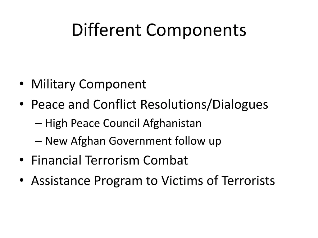 different components