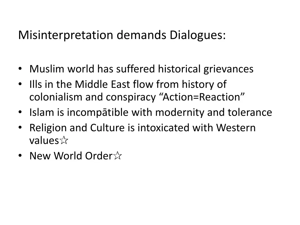 misinterpretation demands dialogues