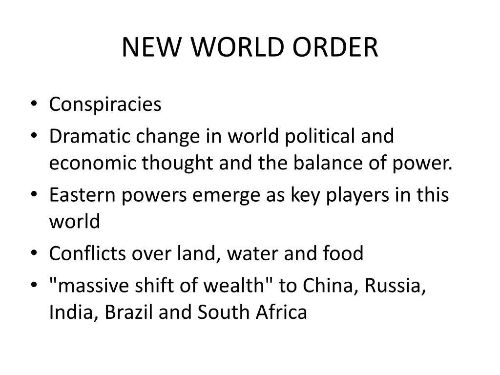 new world order