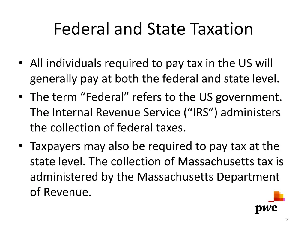 federal and state taxation