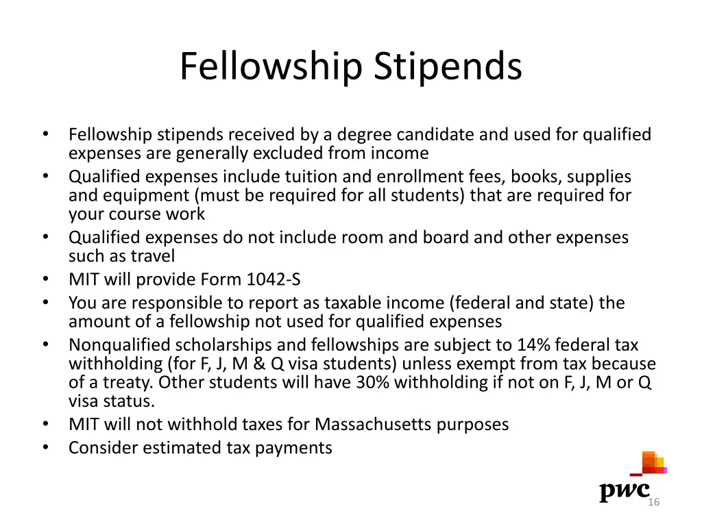 fellowship stipends