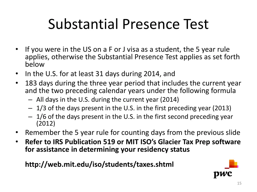 substantial presence test