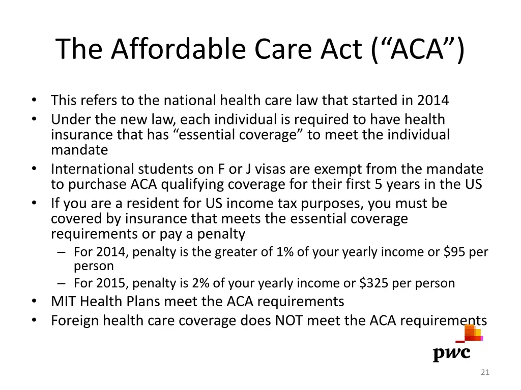 the affordable care act aca