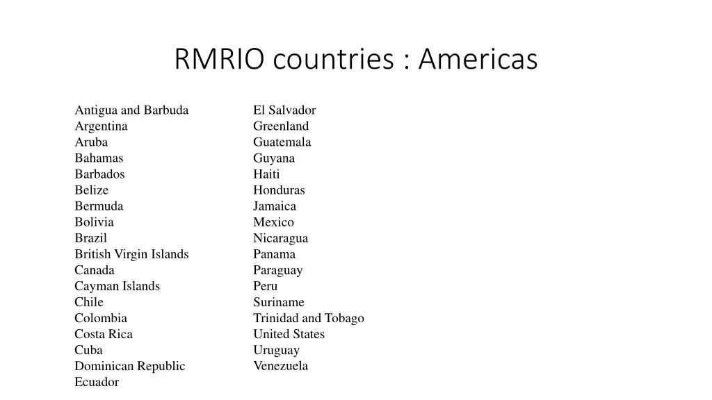 rmrio countries americas