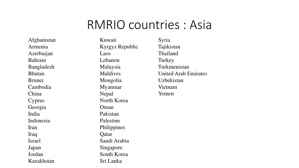 rmrio countries asia