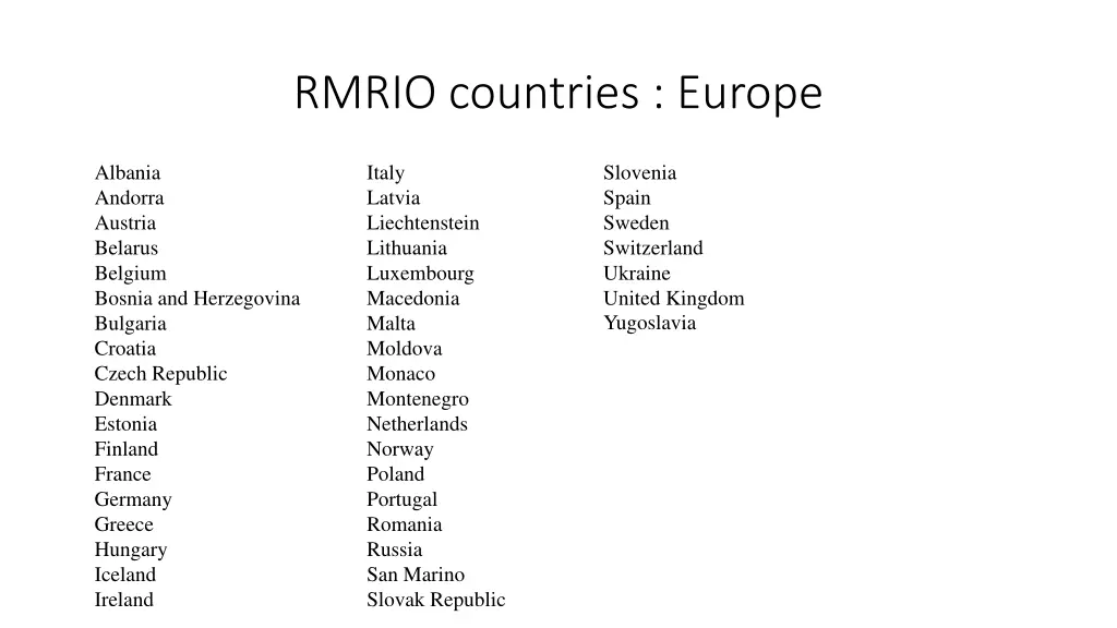 rmrio countries europe