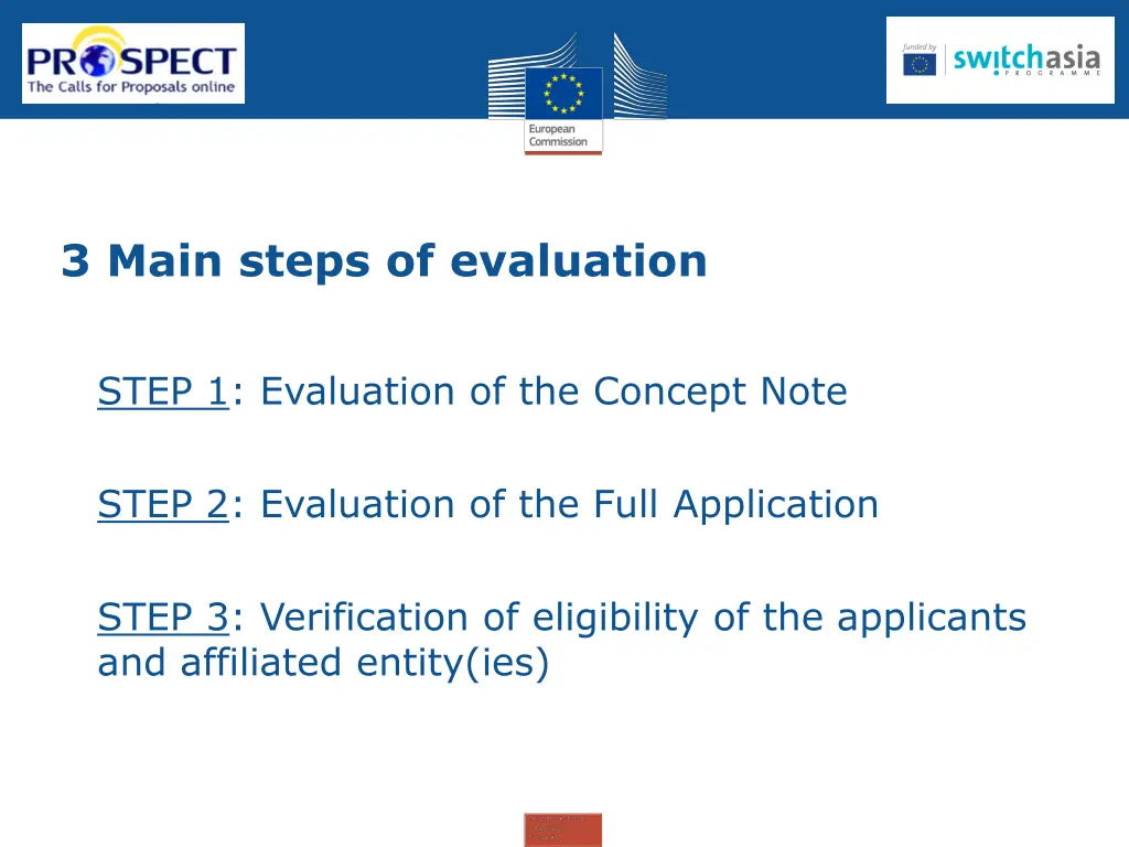 3 main steps of evaluation