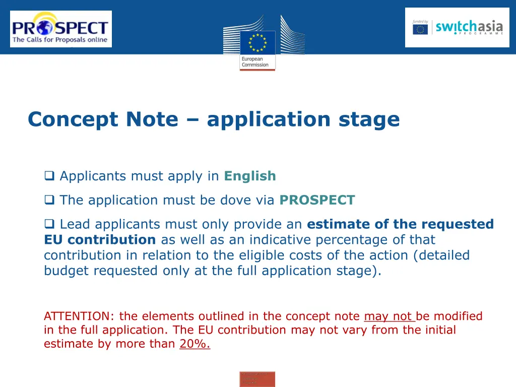 concept note application stage