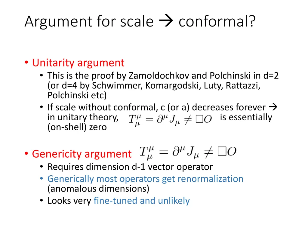 argument for scale conformal