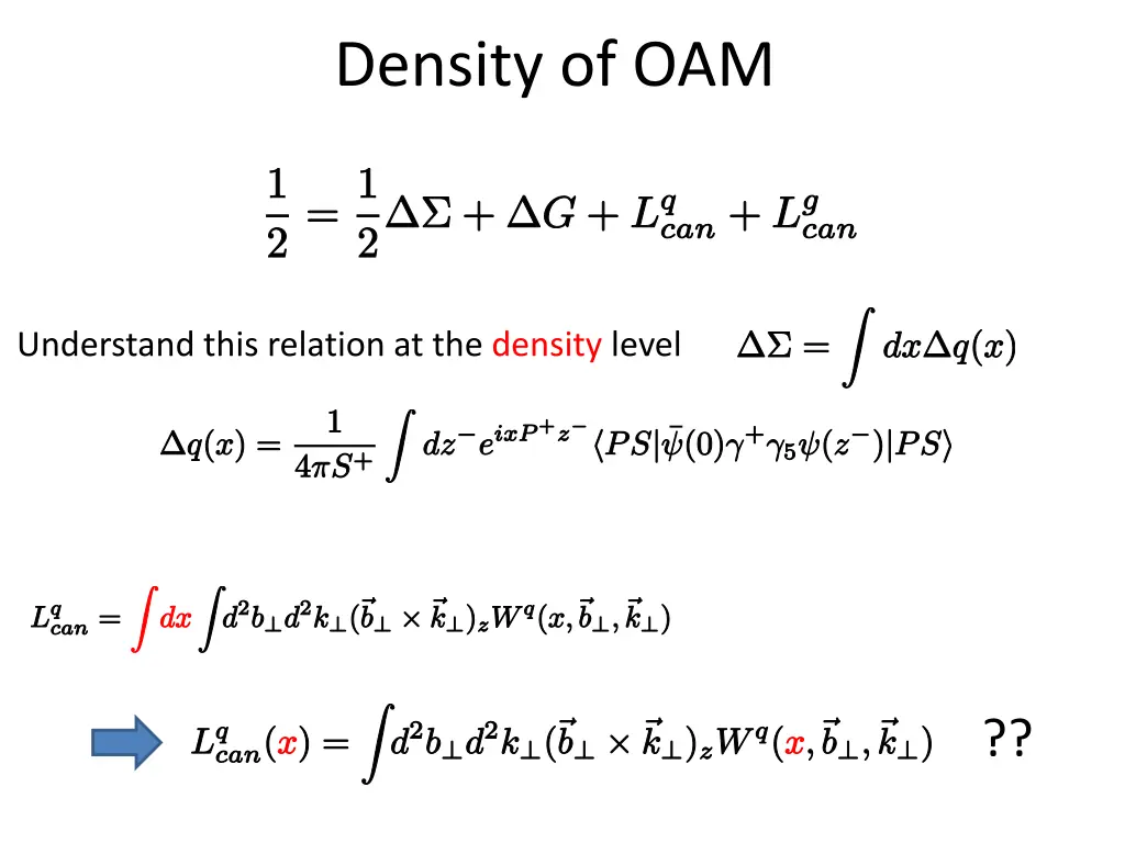 density of oam