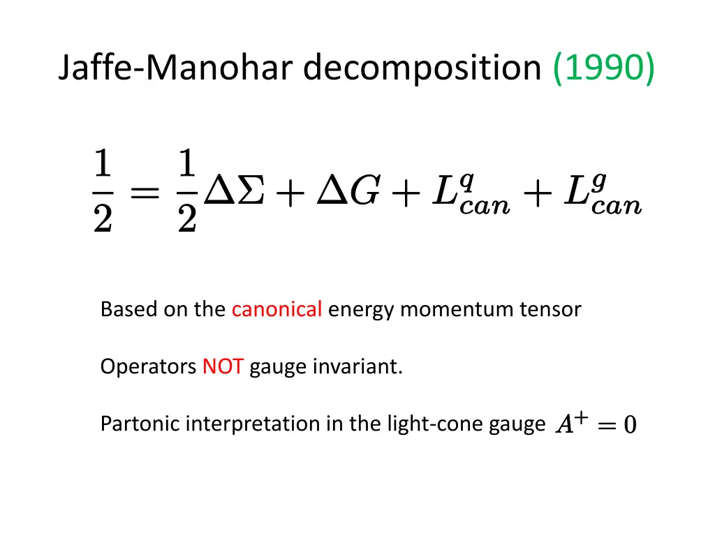 jaffe manohar decomposition 1990