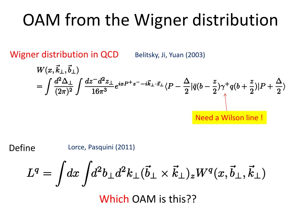 oam from the wigner distribution