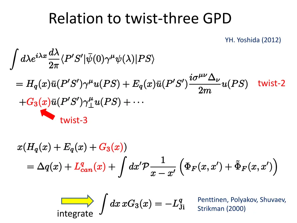 relation to twist three gpd