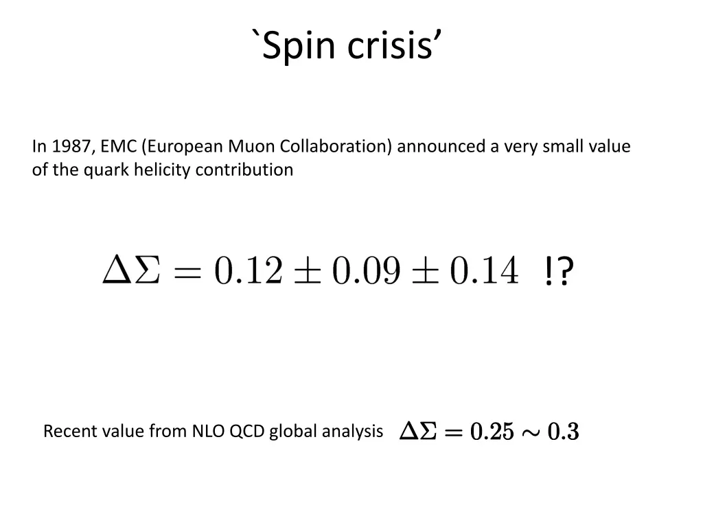 spin crisis