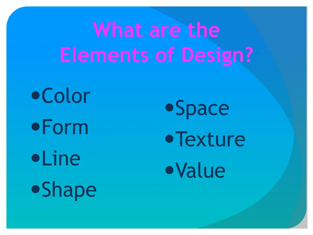 what are the elements of design