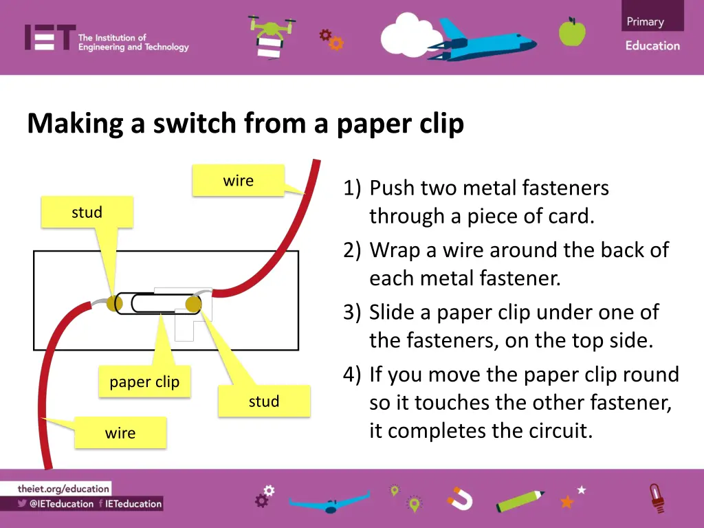 making a switch from a paper clip