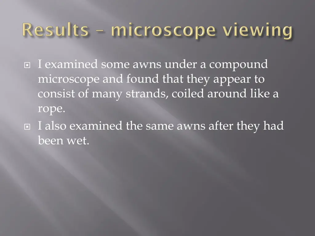 i examined some awns under a compound microscope