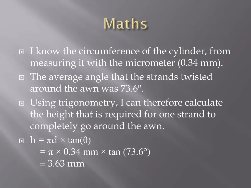 i know the circumference of the cylinder from