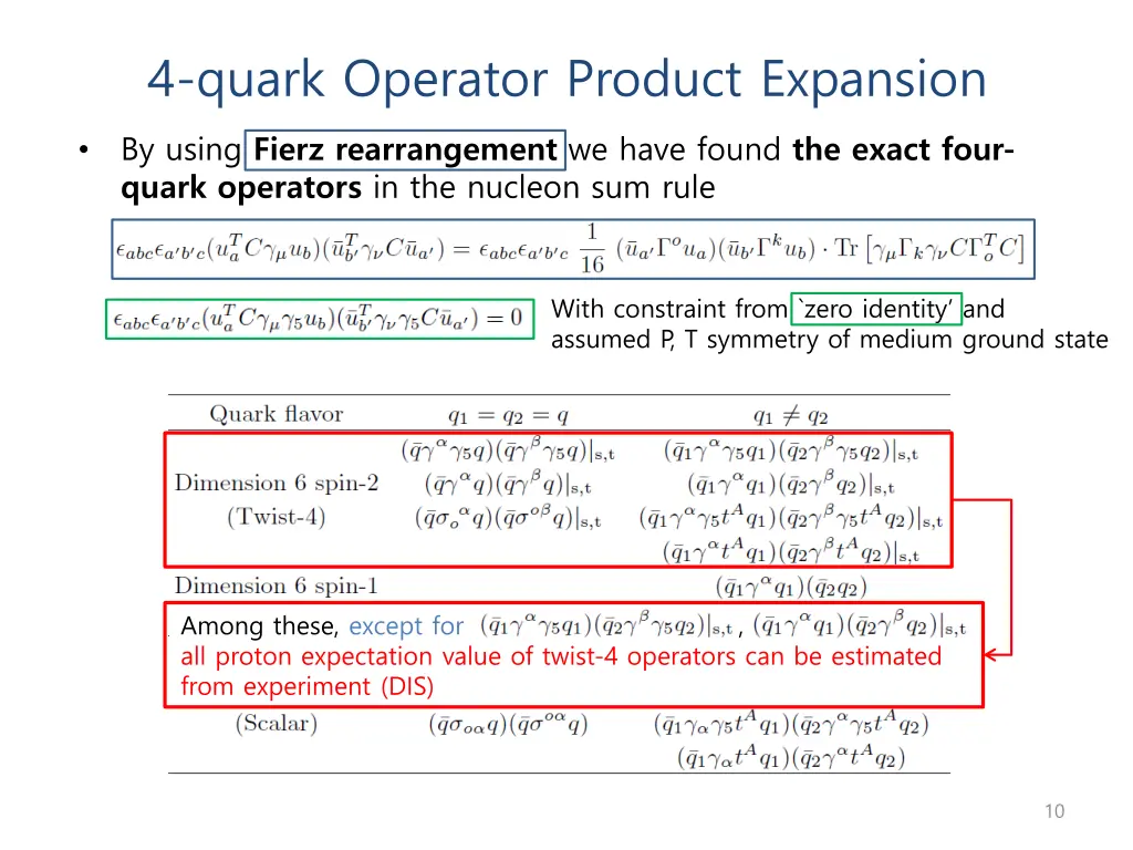 4 quark operator product expansion