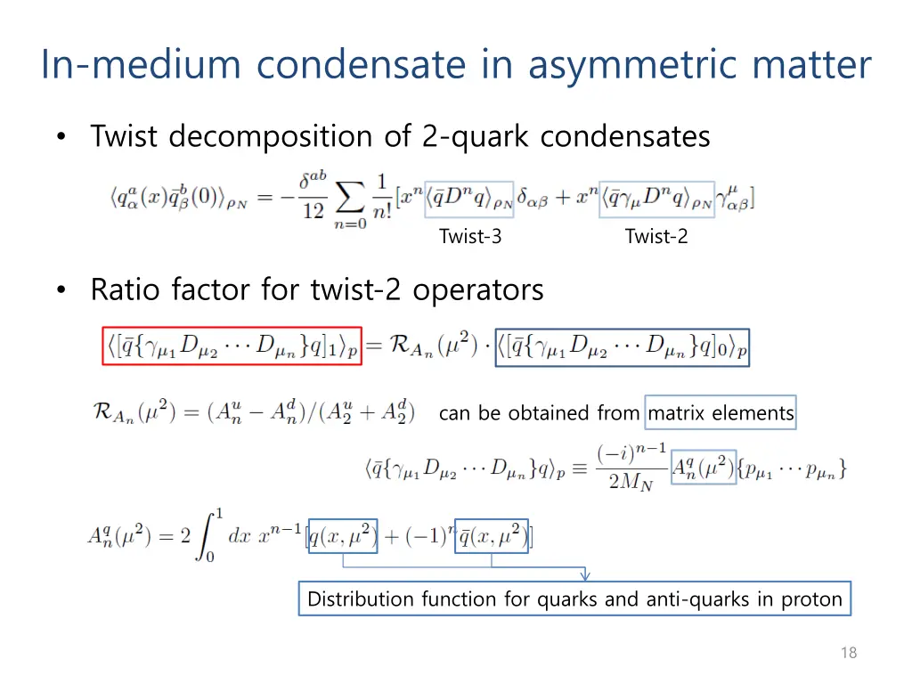 in medium condensate in asymmetric matter