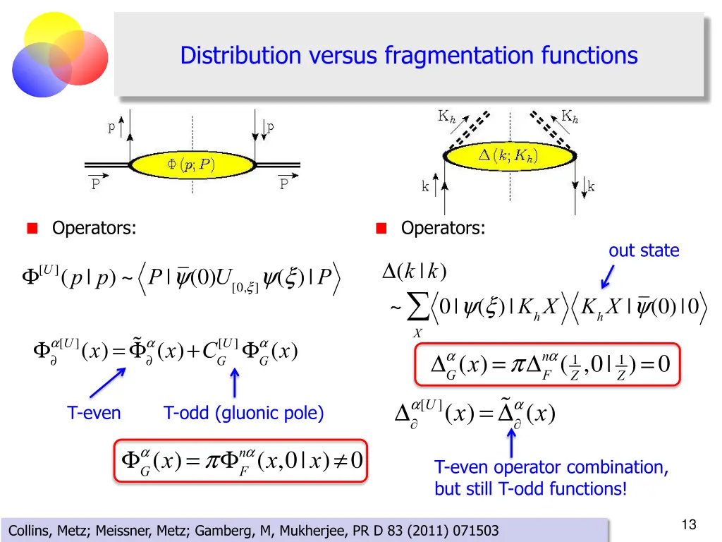 distribution versus fragmentation functions