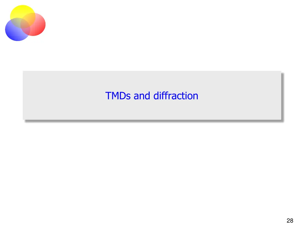 tmds and diffraction