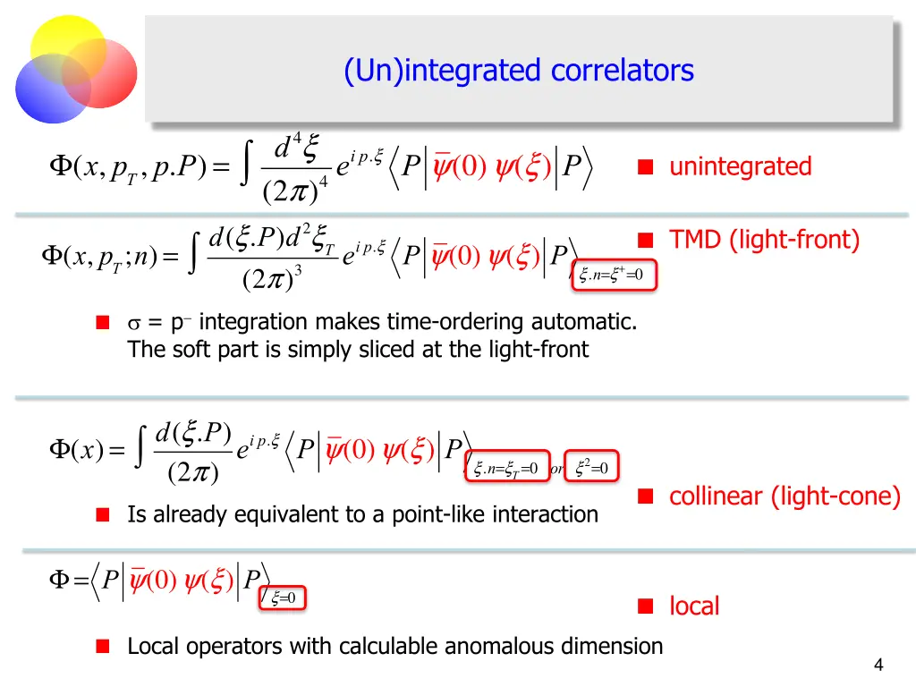 un integrated correlators