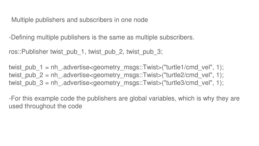 multiple publishers and subscribers in one node 2