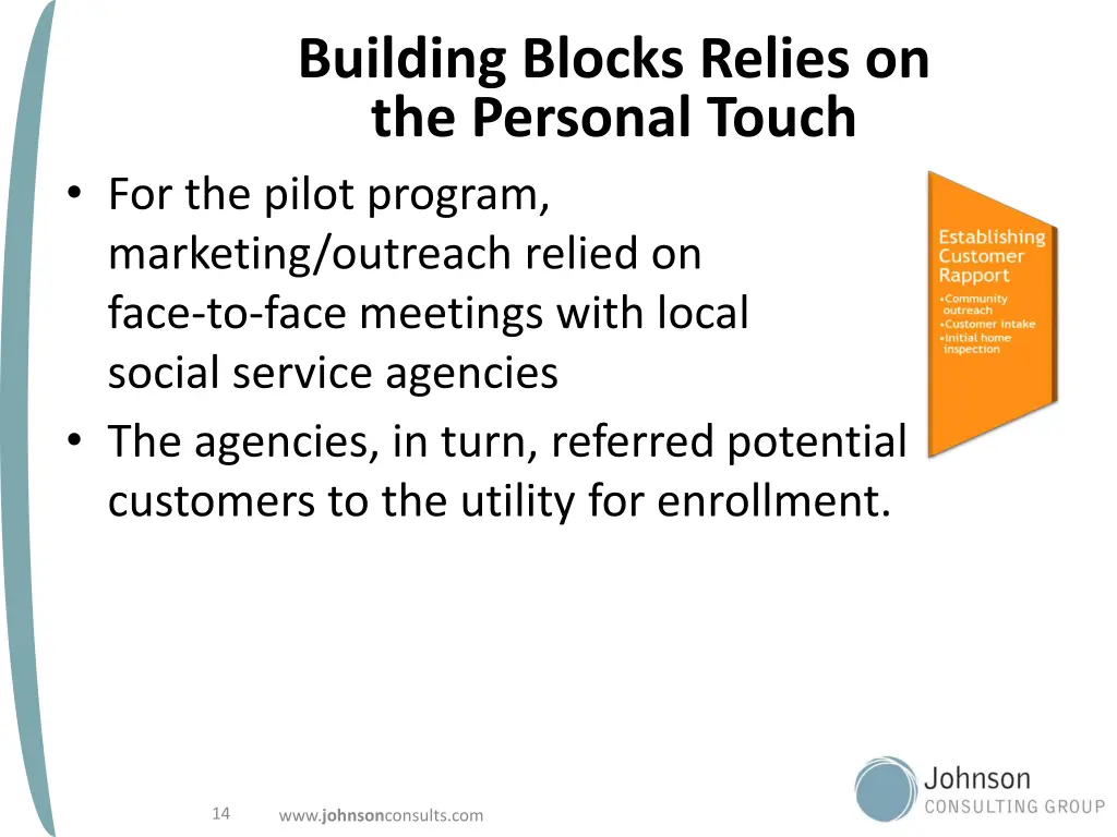 building blocks relies on the personal touch