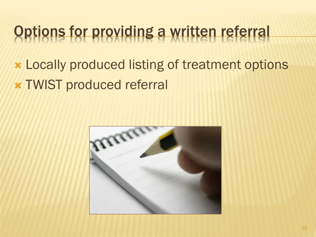 options for providing a written referral