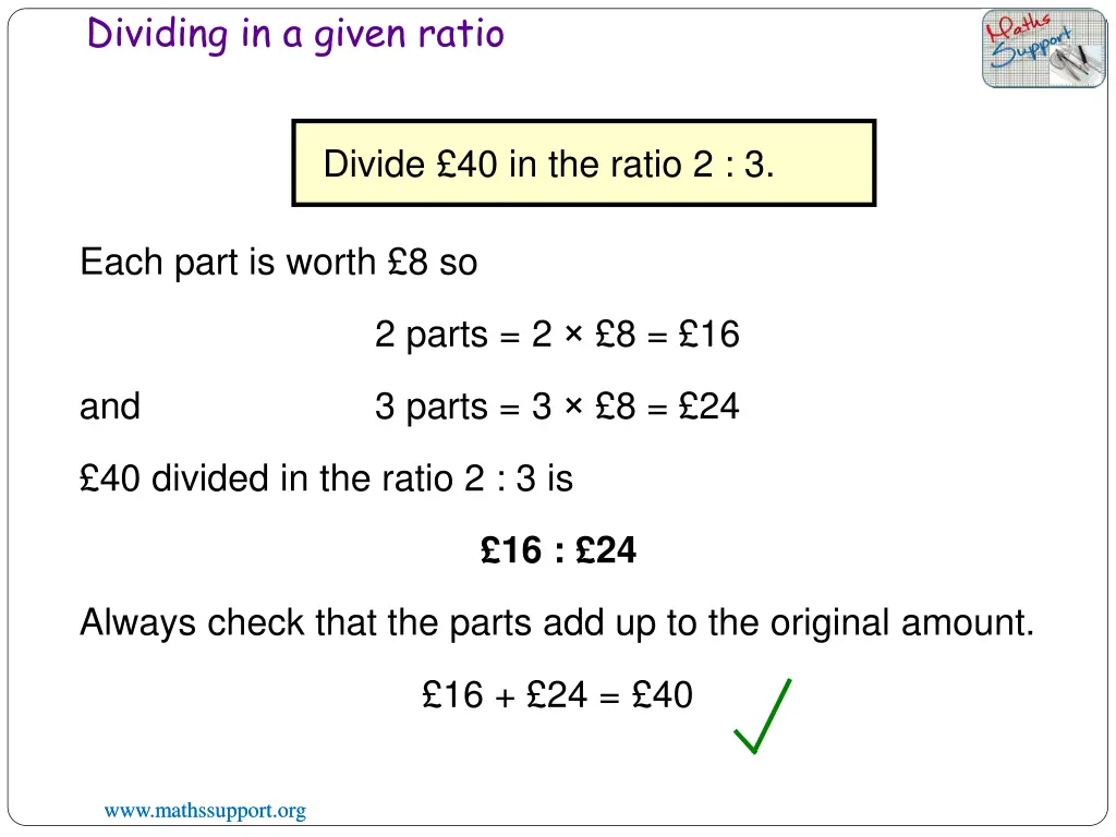 dividing in a given ratio 1