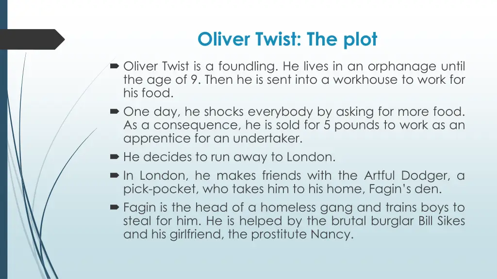 oliver twist the plot