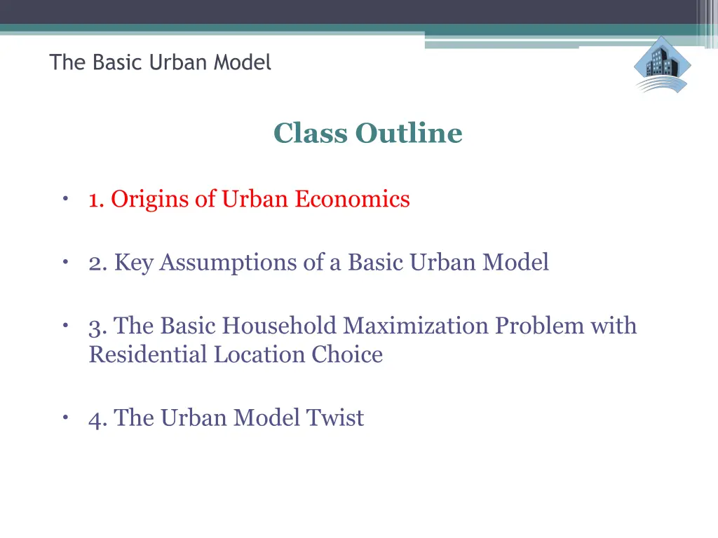 the basic urban model 1