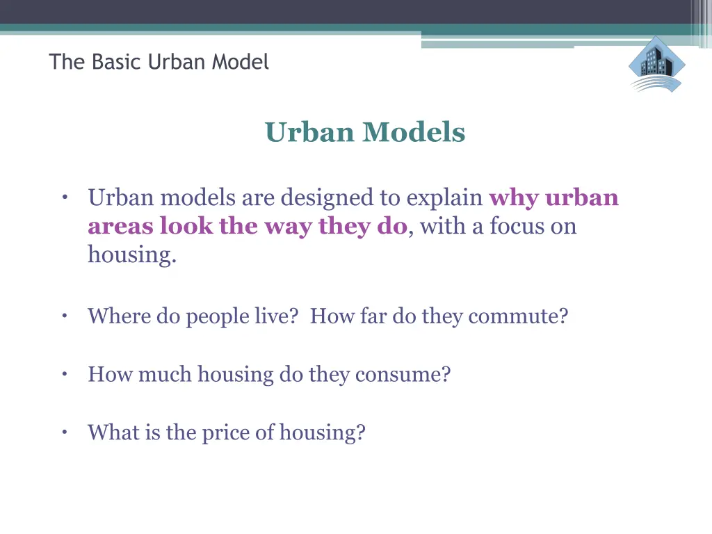 the basic urban model 9