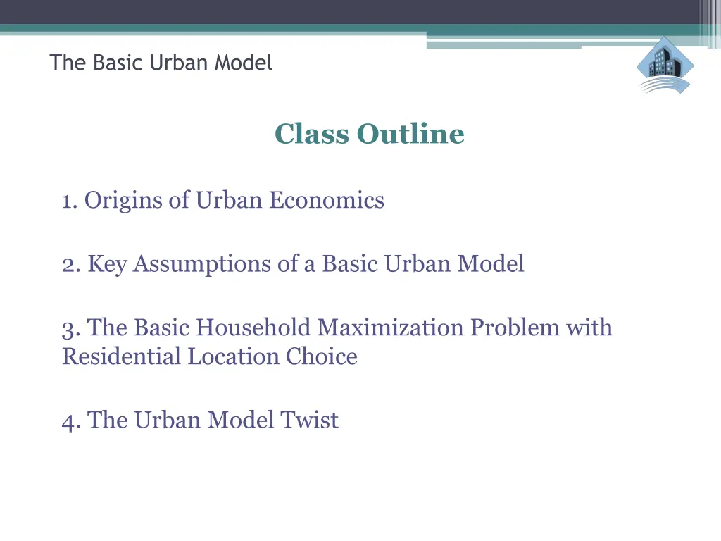 the basic urban model