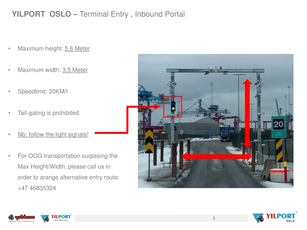 yilport oslo terminal entry inbound portal