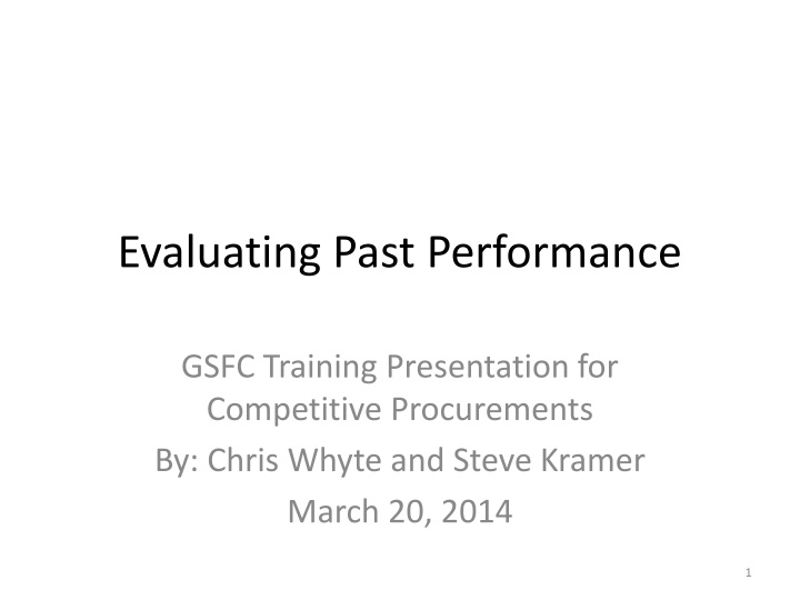 evaluating past performance